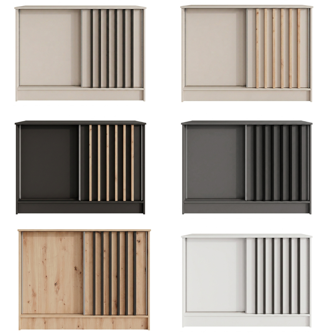 Komoda HORIZON – kolory dąb Artisan biały czarny kaszmir