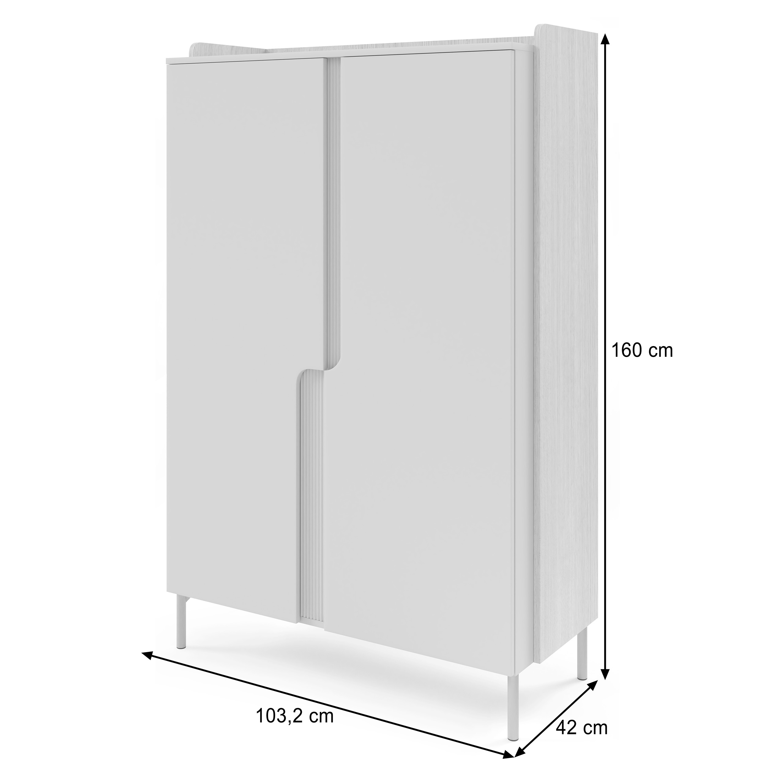 Wymiary komody POSITIVO – 103,2x42x160 cm