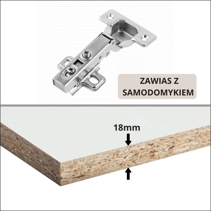 Detal komody HOME – solidna płyta laminowana