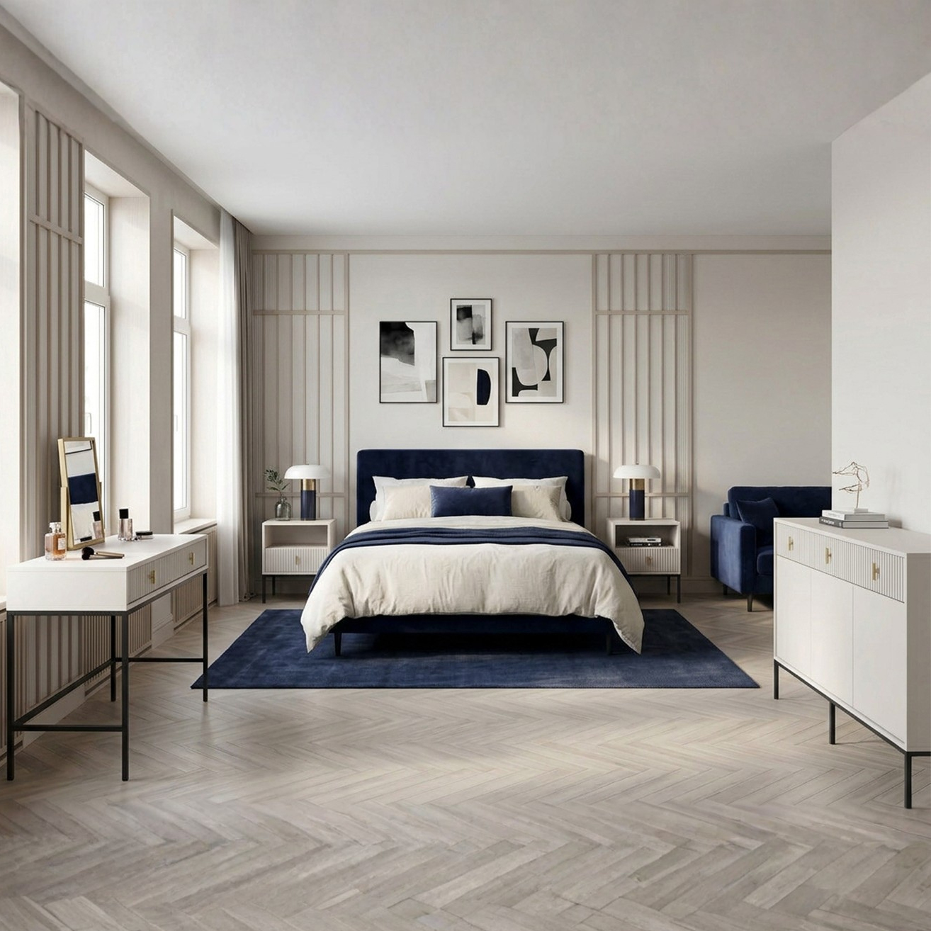 Komoda MARVELLO kaszmir – elegancka komoda z 3 drzwiami i 3 szufladami