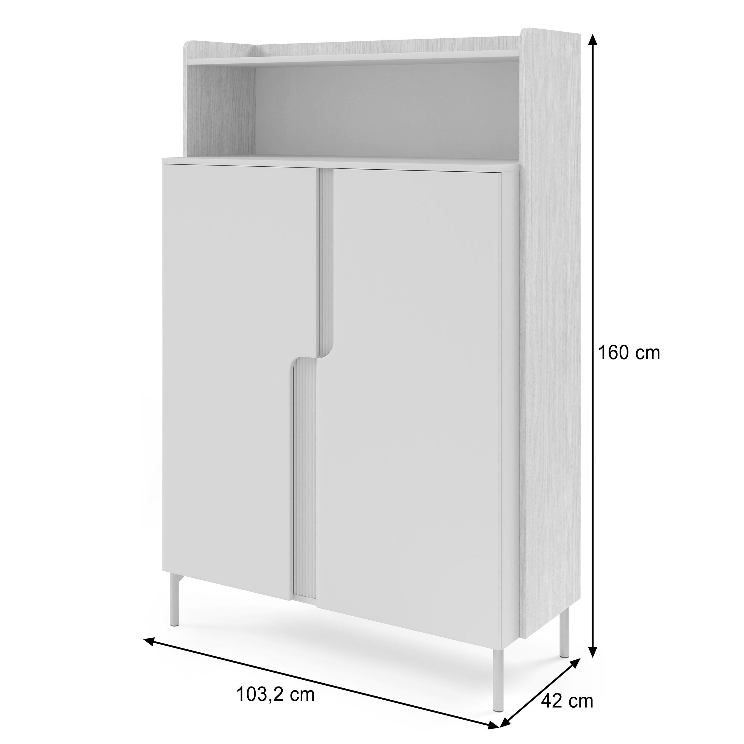 Wymiary komody POSITIVO – 103,2x42x160 cm