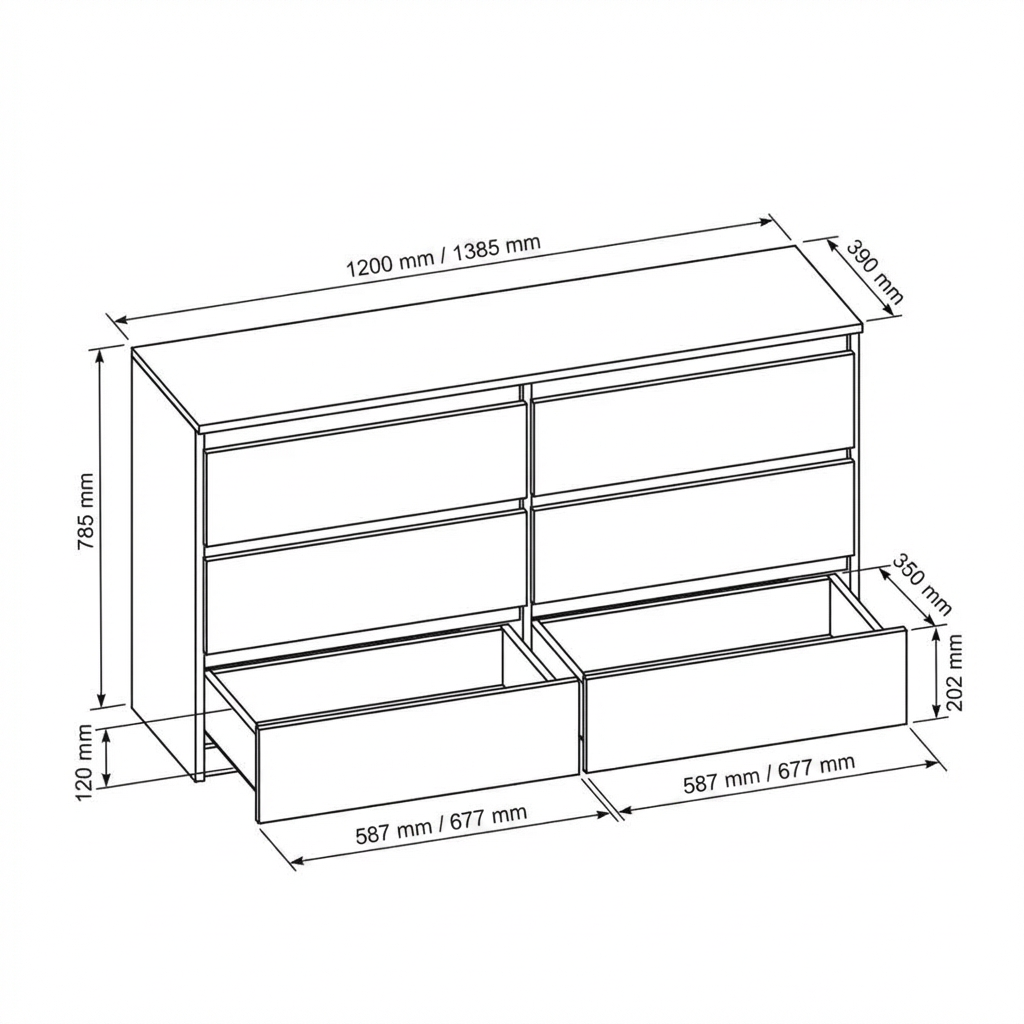 Wymiary komody LEMON