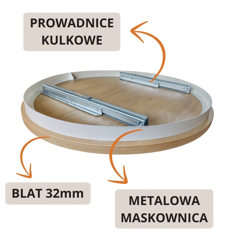 Stół LUMI metalowy stelaż blat 32 mm detal wykonania