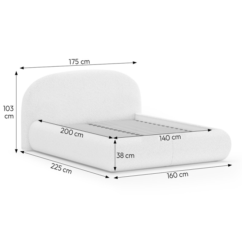 Wymiary łóżka tapicerowanego MOTTI