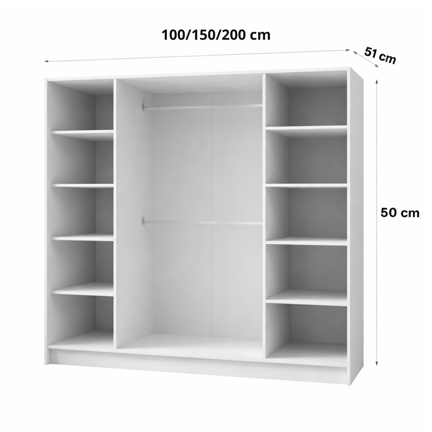 Wymiary szafy PAVIA – szerokość, wysokość i głębokość