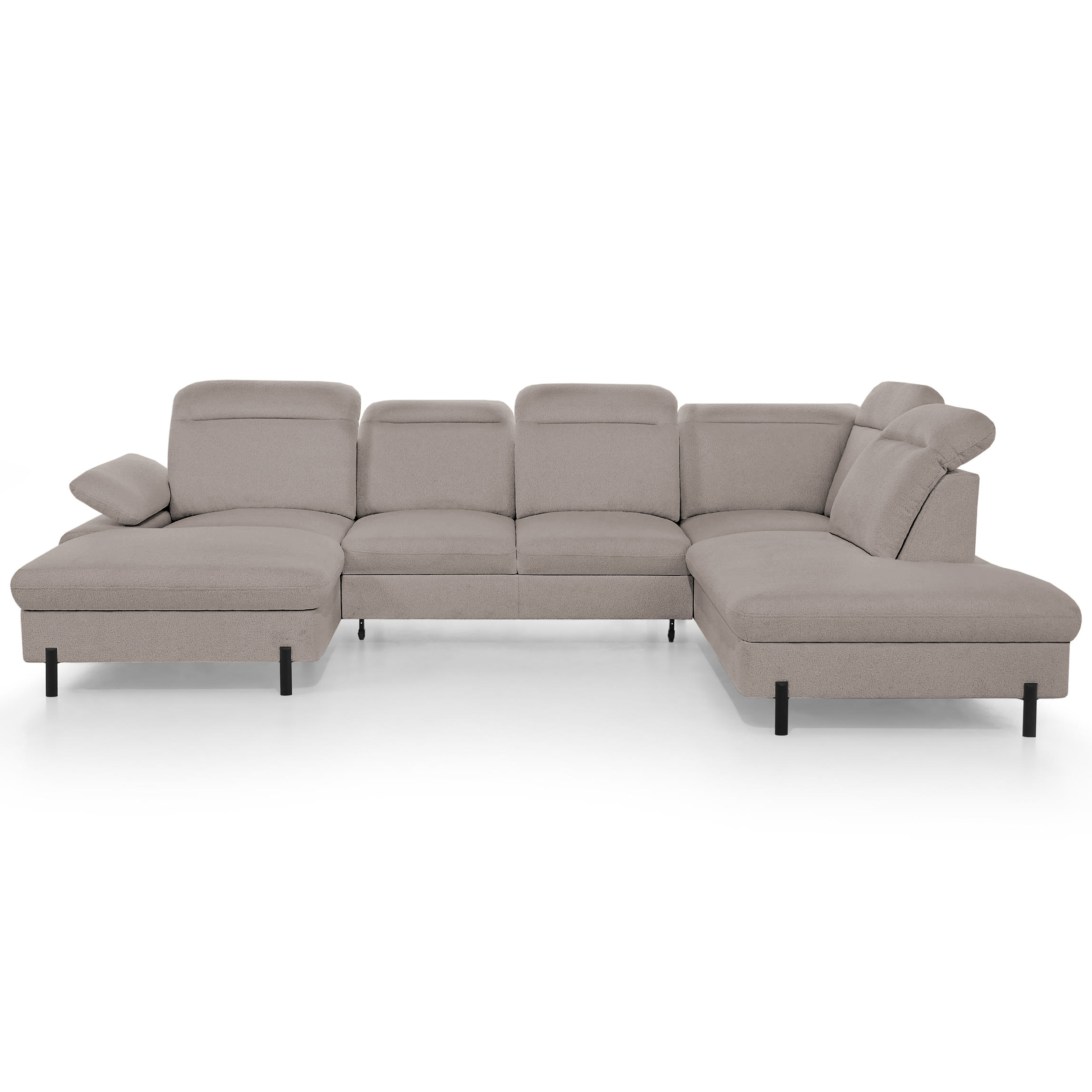 Narożnik SORA U z tapicerowanym tyłem – sofa wolnostojąca