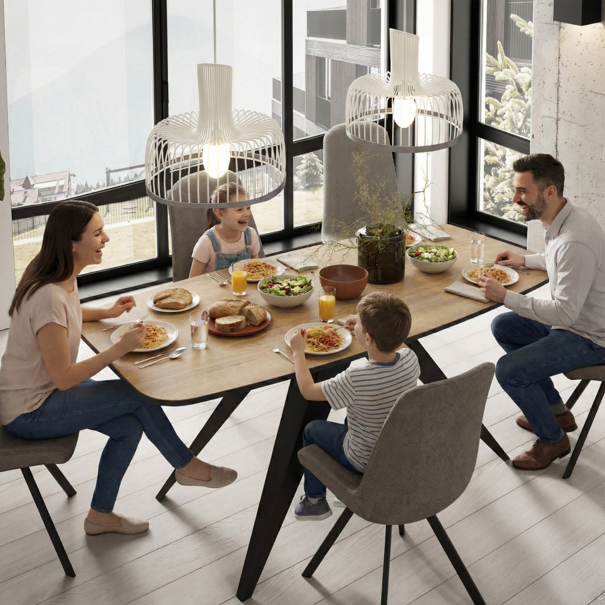 Stół owalny FERINI w aranżacji jadalni