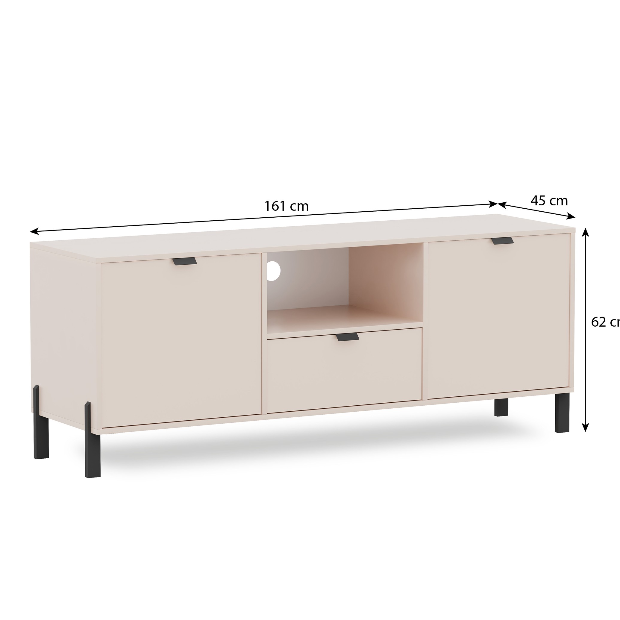 Wymiary szafki RTV CORTINA – 161x45x55 cm