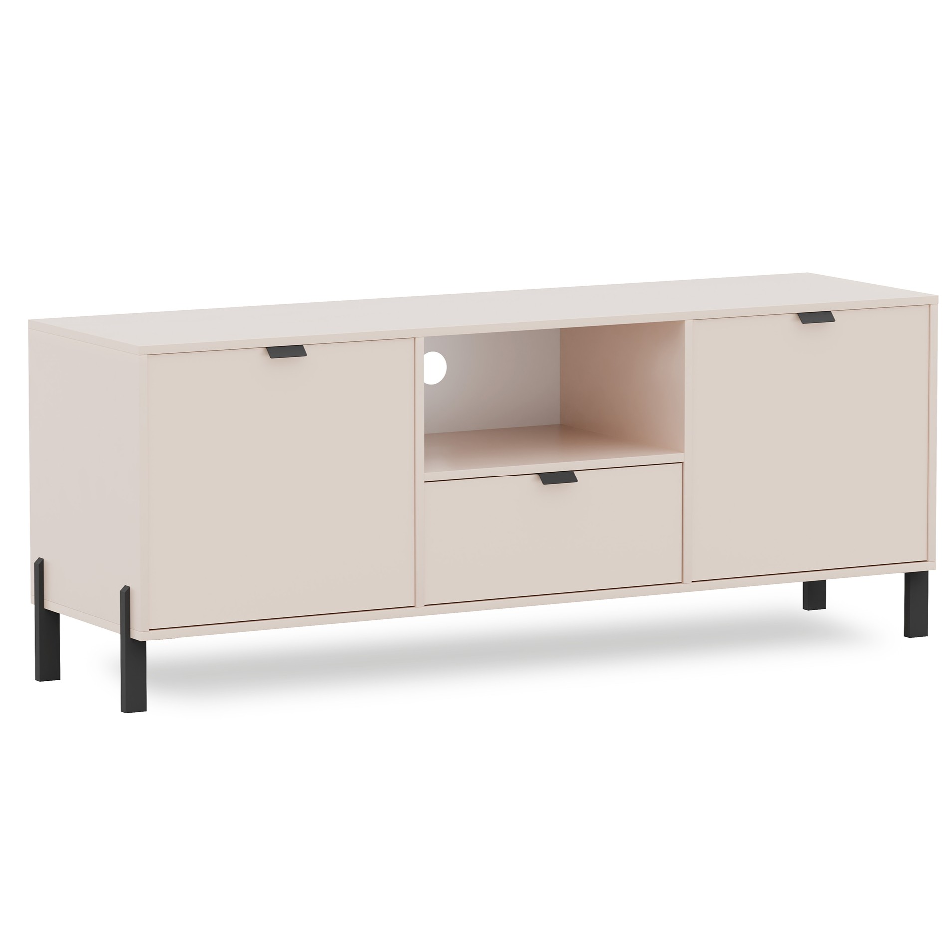 Szafka RTV CORTINA – metalowe uchwyty i płyta laminowana 16 mm