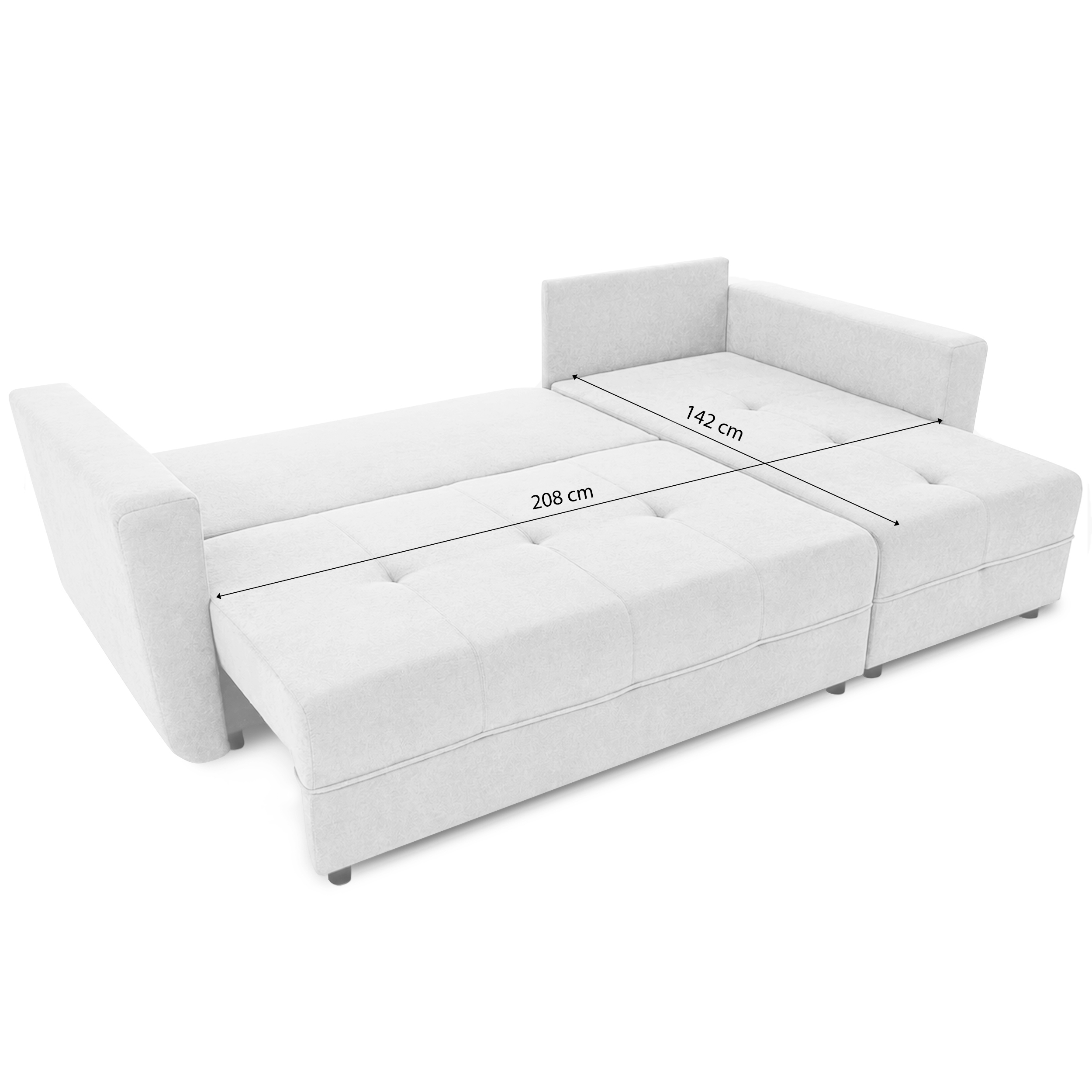Narożnik VERONA z funkcją spania – powierzchnia 142x208 cm