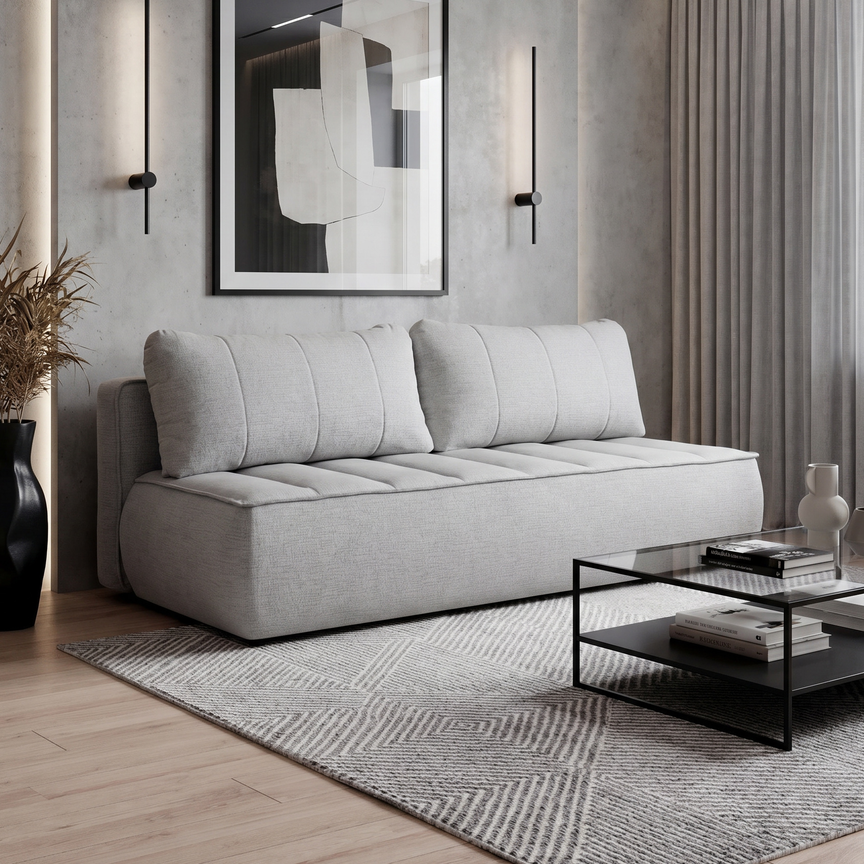 Sofa DORIS w nowoczesnym salonie – sofa rozkładana z funkcją spania