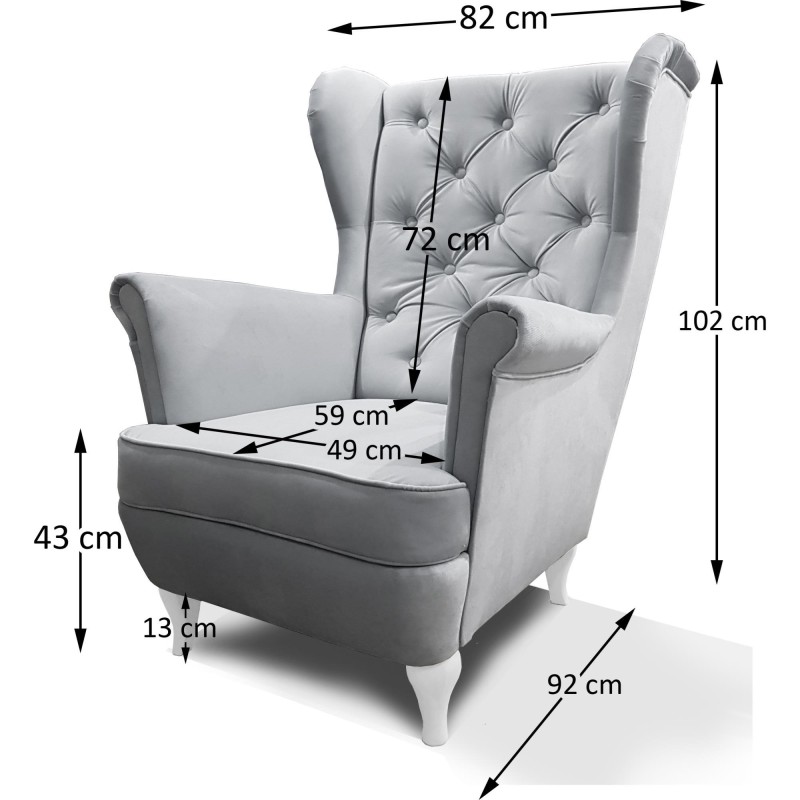 Wymiary fotela FALCO – 82 x 92 x 102 cm