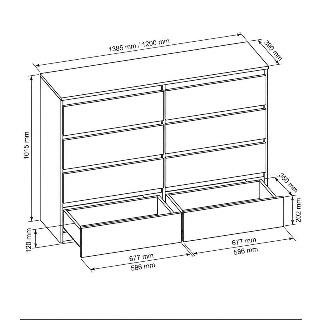 Wymiary komody LEMON