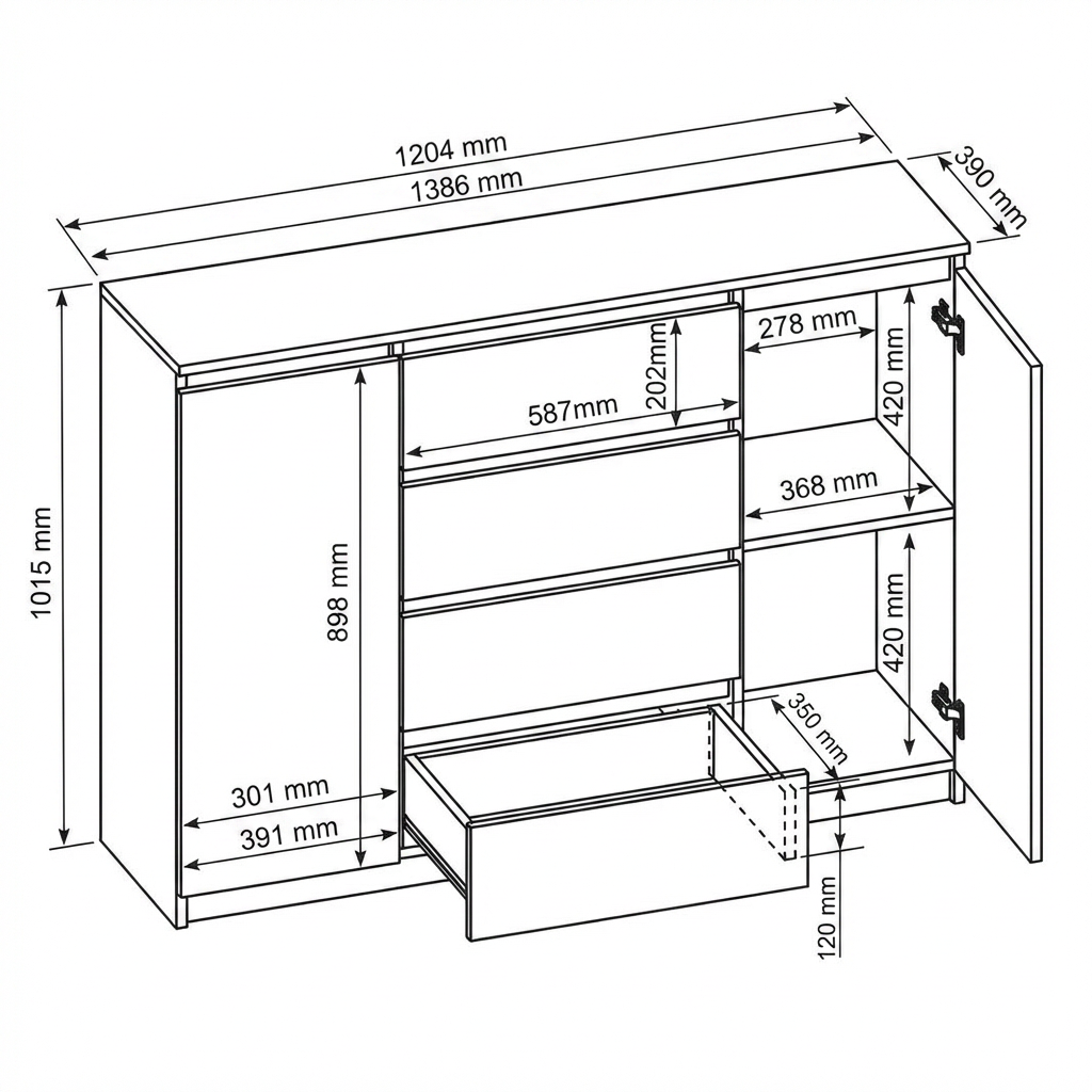 Wymiary komody LEMON