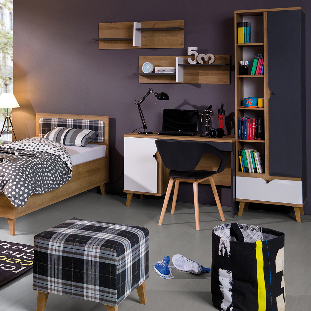 Regał MORENO – nowoczesny regał do pokoju młodzieżowego