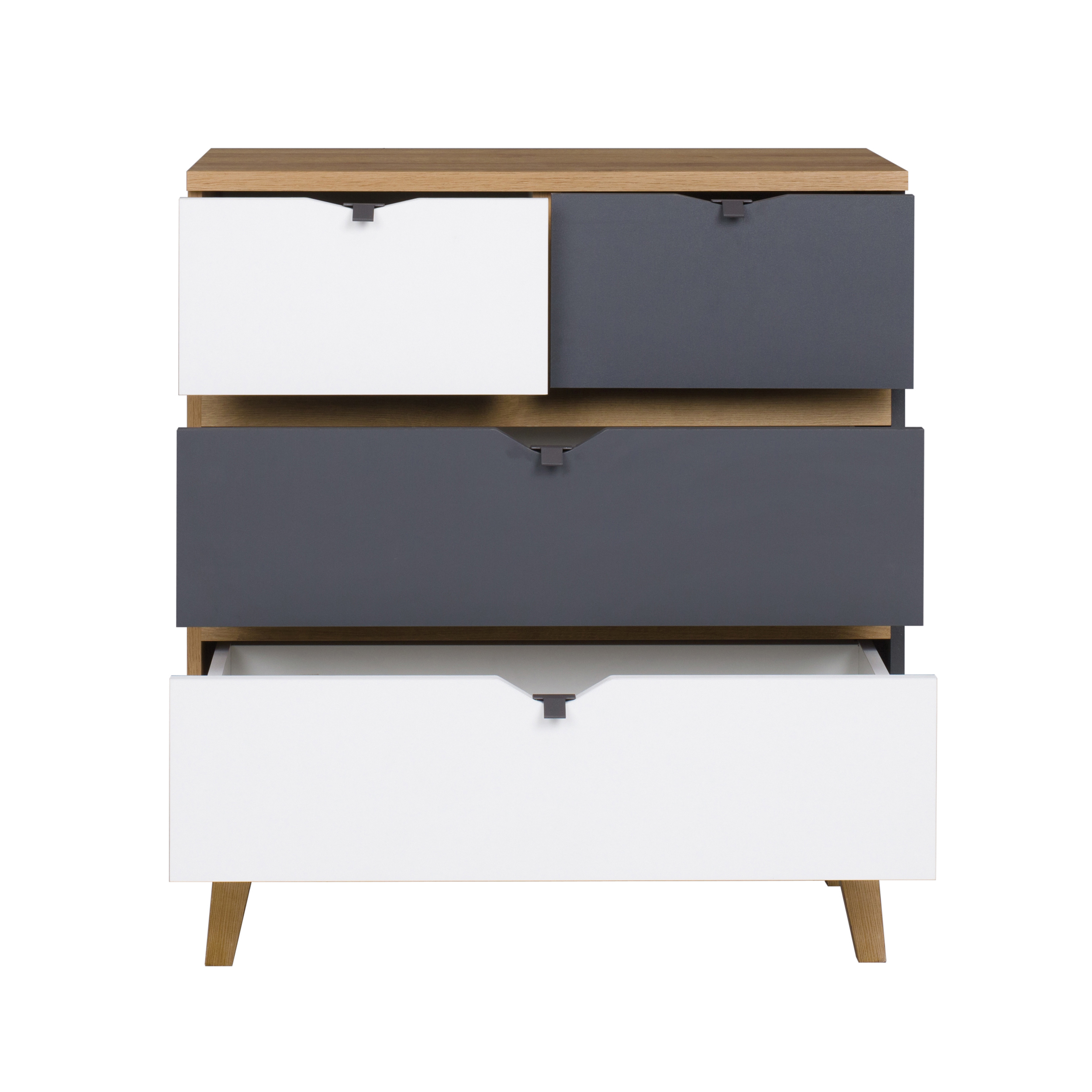 Komoda MORENO – cztery szuflady zapewniające dużo miejsca do przechowywania