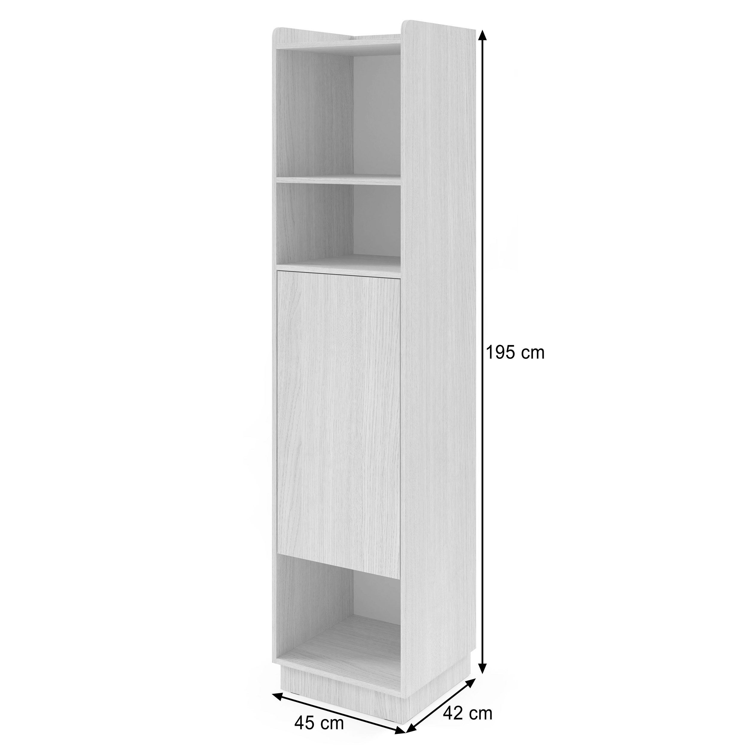 Wymiary regału POSITIVO – 45x42x195 cm