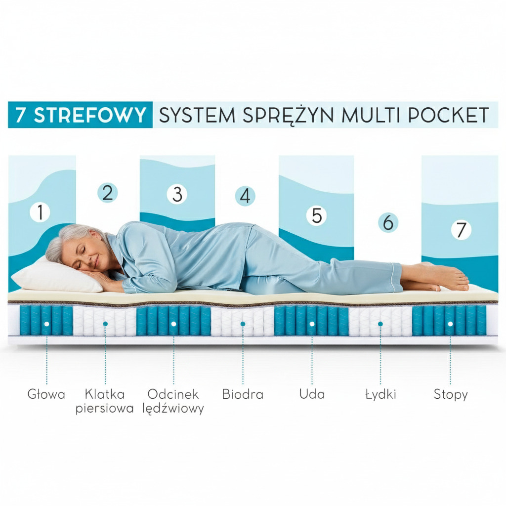 7 strefowy system sprężyn multi pocket